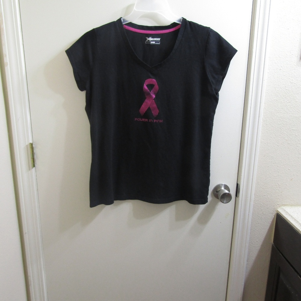 3/10 tees Xersion size L T-shirt Power in Pink